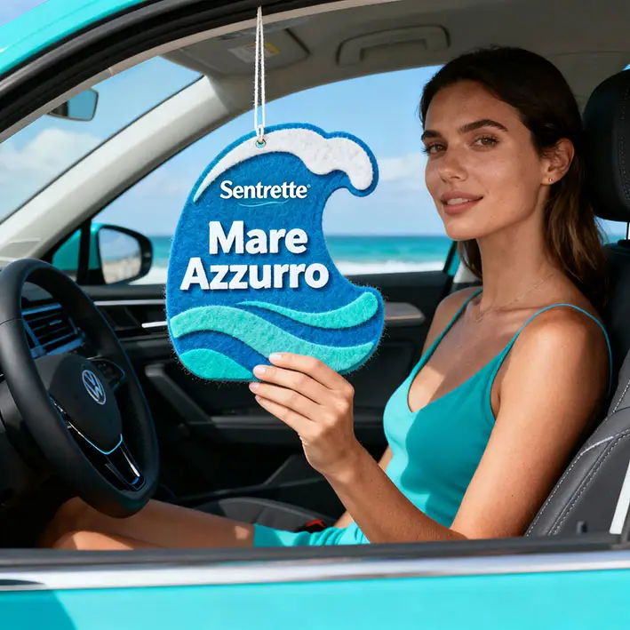 miglior profumatore auto personalizzato prodotto in Italia da Sentorette con essenze esclusive e profumazione duratura  